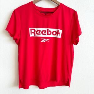 Reebok Logo Cropped Crew Neck T-shirt Women's Large